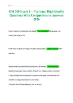 OM 300 Exam 1 &ndash; Northam&vert; High Quality&NewLine;Questions With Comprehensive Answers&NewLine;2026