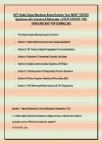 NYC Radio Repair Mechanic Exam Practice Test&colon; MOST TESTED &NewLine;Questions with Answers & Rationales LATEST UPDATE THIS &NewLine;YEAR&vert; INSTANT PDF DOWNLOAD 