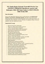 NYC Radio Repair Mechanic Exam 6093 Practice Test &NewLine;&lpar;NEWEST VERSIIONS&rpar; Questions & Answers with &NewLine;Rationales &vert; 2026&ndash;2027 Study Guide &vert; LATEST UPDATE &NewLine;THIS YEAR&period; PDF 