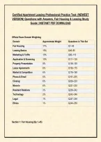 Certified Apartment Leasing Professional Practice Test&colon; &lpar;NEWEST &NewLine;VERSION&rpar; Questions with Answers&comma; Fair Housing & Leasing Study &NewLine;Guide &vert; INSTANT PDF DOWNLOAD