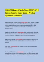NURS 663 Exam 1 Study Sheet 2026&sol;2027 &vert; &NewLine;Comprehensive Study Guide &vert; Practice Questions & Answers &NewLine;