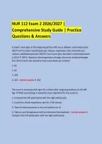 NUR 112 Exam 2 2026&sol;2027 &vert; &NewLine;Comprehensive Study Guide &vert; Practice Questions & Answers &NewLine;