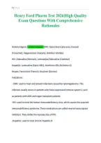 Henry Ford Pharm Test 2026&vert;High Quality&NewLine;Exam Questions With Comprehensive&NewLine;Rationales