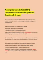 Nursing 112 Exam 1 2026&sol;2027 &vert; &NewLine;Comprehensive Study Guide &vert; Practice Questions & Answers &NewLine; &NewLine;