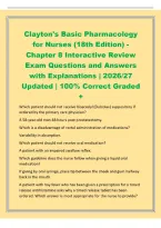 Clayton's Basic Pharmacology&NewLine;for Nurses &lpar;18th Edition&rpar; -&NewLine;Chapter 8 Interactive Review&NewLine;Exam Questions and Answers&NewLine;with Explanations &vert; 2026&sol;27&NewLine;Updated &vert; 100&percnt; Correct Graded&NewLine;&plus;&NewLine;Which patient should not receive bisacodyl &lpar;Dulcolax&rpar; suppository if