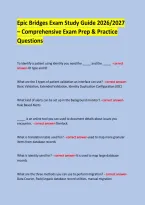 Epic Bridges Exam Study Guide 2026&sol;2027 &NewLine;&ndash; Comprehensive Exam Prep & Practice Questions &NewLine; &NewLine; &NewLine;