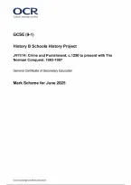OCR GCSE History B &lpar;Schools History Project&rpar; Paper 14 Crime and Punishment&comma; c&period;1250 to present with The Norman Conquest&comma; 1065-1087 Mark Scheme 2025