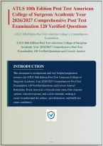 ATLS 10TH EDITION POST TEST AMERICAN COLLEGE OF SURGEONS ACADEMIC YEAR 2026 2027 COMPREHENSIVE POST TEST EXAMINATION VERIFIED QUESTIONS AND CORRECT ANSWERS PLUS RATIONALES&vert; INSTANT DOWNLOAD