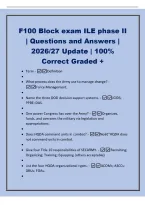 F100 Block exam ILE phase II&NewLine;&vert; Questions and Answers &vert;&NewLine;2026&sol;27 Update &vert; 100&percnt;&NewLine;Correct Graded &plus;&NewLine;&bull; Term - Definition&NewLine;&bull;&NewLine;&bull; What process does the Army use to manage change&quest; -&NewLine;Force Management&period;&NewLine;&bull;&NewLine;&bull; Name the three DOD decision support systems&period; -JCIDS&semi;&NewLine;P