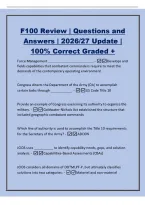 F100 Review &vert; Questions and&NewLine;Answers &vert; 2026&sol;27 Update &vert;&NewLine;100&percnt; Correct Graded &plus;&NewLine;Force Management &lowbar;&lowbar;&lowbar;&lowbar;&lowbar;&lowbar;&lowbar;&lowbar;&lowbar;&lowbar;&lowbar;&lowbar;&lowbar;&lowbar;&lowbar;&lowbar;&lowbar;&lowbar;&lowbar;&lowbar;&lowbar;&lowbar;&lowbar;&lowbar; -Develops and&NewLine;fields capabilities that combatant commanders require to meet the&NewLine;demands of the contemporary operating environment&NewLine;