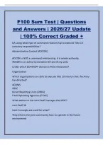 F100 Sum Test &vert; Questions&NewLine;and Answers &vert; 2026&sol;27 Update&NewLine;&vert; 100&percnt; Correct Graded &plus;&NewLine;DA using what type of command relationship to exercise Title 10&NewLine;statutory responsibilities&quest;&NewLine;Administrative Control &lpar;ADCON&rpar;&NewLine;ADCON is NOT a command relationship&semi; it is admi
