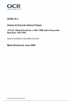 OCR GCSE History B &lpar;Schools History Project&rpar; Paper 33 Viking Expansion&comma; c&period;750-c&period;1050 with Living under Nazi Rule&comma; 1933-1945 Mark Scheme 2025