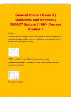 General Chem I Exam 3 &vert;&NewLine;Questions and Answers &vert;&NewLine;2026&sol;27 Update &vert; 100&percnt; Correct&NewLine;Graded &plus;&NewLine;Isomers&NewLine;Compounds with the same formula but different structures that results&NewLine;in different properties &lpar;ex&colon; density of 1-Butanol is same as density of 2-&NewLine;Butanol 