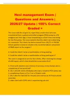 Hesi management Exam &vert;&NewLine;Questions and Answers &vert;&NewLine;2026&sol;27 Update &vert; 100&percnt; Correct&NewLine;Graded &plus;&NewLine;The nurse calls the surgeon to report that a male client who was&NewLine;transitioned from a patient controlled anlagesic &lpar;PCA&rpar; pump to a PO&NewLine;analgesic one hour ago&comma; is now