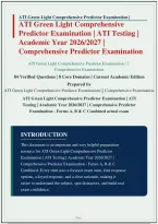 ATI GREEN LIGHT COMPREHENSIVE PREDICTOR EXAMINATION ATI TESTING ACADEMIC YEAR 2026&sol;2027 COMPREHENSIVE PREDICTOR EXAMINATION FORMS A B C COMBINED QUESTIONS AND CORRECT ANSWERS PLUS RATIONALES&vert; INSTANT DOWNLOAD