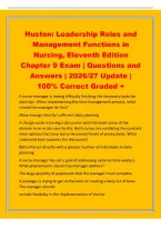 Huston&colon; Leadership Roles and&NewLine;Management Functions in&NewLine;Nursing&comma; Eleventh Edition&NewLine;Chapter 9 Exam &vert; Questions and&NewLine;Answers &vert; 2026&sol;27 Update &vert;&NewLine;100&percnt; Correct Graded &plus;&NewLine;A nurse-manager is having difficulty finishing the necessary tasks for&NewLine;each day&period; When imp