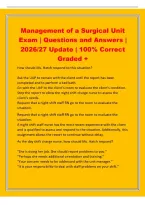 Management of a Surgical Unit&NewLine;Exam &vert; Questions and Answers &vert;&NewLine;2026&sol;27 Update &vert; 100&percnt; Correct&NewLine;Graded &plus;&NewLine;How should Ms&period; Hatch respond to this situation&quest;&NewLine;Ask the UAP to remain with the client until the report has been&NewLine;completed and to perform a bed bath&period;