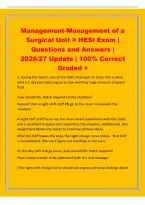 Management-Management of a&NewLine;Surgical Unit > HESI Exam &vert;&NewLine;Questions and Answers &vert;&NewLine;2026&sol;27 Update &vert; 100&percnt; Correct&NewLine;Graded &plus;&NewLine;1&period; During the report&comma; one of the UAPs interrupts to state that a client&NewLine;who is 1 day post abd surgery is now vomiting large amou