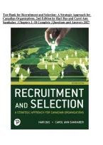 Test Bank for Recruitment and Selection&colon; A Strategic Approach for Canadian Organizations&comma; 2nd Edition by Hari Das & Carol Ann Samhaber &vert; Chapters 1&ndash;10 Complete &vert; Questions & Answers 2027&NewLine;