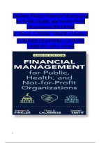 Solutions Manual&colon; Financial Management for Public&comma; Health&comma; and Not-for-Profit Organizations 8th Edition Steven A&period; Finkler &vert; Latest Update 2026&sol;2027
