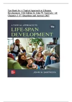 Test Bank for A Topical Approach to Life-Span Development&comma; 12th Edition by John W&period; Santrock &vert; Complete Chapters &vert; Questions & Answers 2027
