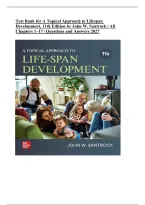 Test Bank for A Topical Approach to Life-Span Development&comma; 12th Edition by John W&period; Santrock &vert; Complete Chapters &vert; Questions & Answers 2027&NewLine;
