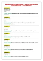 EMERGENCY MEDICAL RESPONDER 1 Latest Actual Exam with&NewLine;Verified Questions & Correct Answers