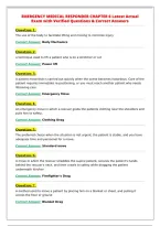 EMERGENCY MEDICAL RESPONDER CHAPTER 6 Latest Actual&NewLine;Exam with Verified Questions & Correct Answers