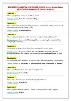 EMERGENCY MEDICAL RESPONDER REVIEW Latest Actual Exam&NewLine;with Verified Questions & Correct Answers