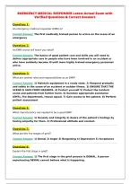 EMERGENCY MEDICAL RESPONDER Latest Actual Exam with&NewLine;Verified Questions & Correct Answers&NewLine;