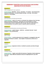 EMERGENCY TOXICITES Latest Actual Exam with Verified&NewLine;Questions & Correct Answers