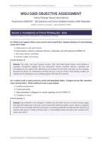 WGU D265 CRITICAL THINKING ACTUAL EXAM 2026&sol;2027 &vert; 100 Questions & Correct Detailed Answers with Rationales &vert; Verified &vert; Pass Guaranteed - A&plus; Graded&NewLine;&NewLine;