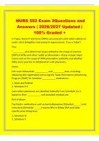 NURS 552 Exam 2Questions and&NewLine;Answers &vert; 2026&sol;2027 Updated &vert;&NewLine;100&percnt; Graded &plus;&NewLine;In Texas&comma; Nurse Practitioners &lpar;NPs&rpar; can prescribe controlled substances&NewLine;under strict delegation and protocol requirements&period; True or False&quest;&NewLine;True&NewLine;"&lowbar;&lowbar;&lowbar;&lowbar;&lowbar;&lowbar;&lowbar;&lowbar;&lowbar; also determine 