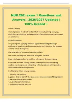 NUR 202&colon; exam 1 Questions and&NewLine;Answers &vert; 2026&sol;2027 Updated &vert;&NewLine;100&percnt; Graded &plus;&NewLine;critical thinking&NewLine;mental process of actively and skillfully conceptualizing&comma; applying&comma;&NewLine;analyzing&comma; synthesizing&comma; and evaluating information to reach an answer&NewLine;or conclusion&NewLine;cl