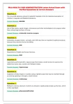 FBLA HEALTH CARE ADMINISTRATION Latest Actual Exam with&NewLine;Verified Questions & Correct Answers