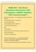 NURS 202 - Final Exam&NewLine;Questions and Answers with&NewLine;Explanations &vert; 2026&sol;27 Updated &vert;&NewLine;100&percnt; Correct Graded &plus;&NewLine;Bed Rest&sol;Immobilization - -Decreased blood flow to muscles and&NewLine;periphery&NewLine;-Decreased stroke volume &srarr; increased HR&NewLine;-Decreased capillarization&NewLine;-De