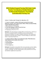 HESI Medical Surgical Nursing 2026 Study Guide &NewLine;Practice Test Questions Detailed Rationales &NewLine;Cardiovascular Respiratory Neurological &NewLine;Gastrointestinal Nursing Care 