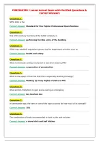 FIREFIGHTER 1 Latest Actual Exam with Verified Questions &&NewLine;Correct Answers