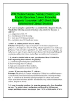 2026 Medical Surgical Nursing Priority Care &NewLine;Practice Questions Answer Rationales &NewLine;Emergency Assessment ABCs Shock Sepsis &NewLine;Deterioration Clinical Decisions 