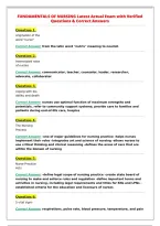 FUNDAMENTALS OF NURSING Latest Actual Exam with Verified&NewLine;Questions & Correct Answers