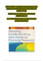 Reading&comma; Understanding&comma; and Applying Nursing Research TEST BANK &vert; 7th Edition &vert; James A&period; Fain 2026&sol;27 Update
