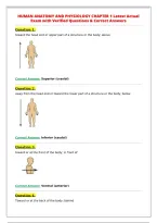 HUMAN ANATOMY AND PHYSIOLOGY CHAPTER 1 Latest Actual&NewLine;Exam with Verified Questions & Correct Answers&NewLine;