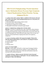 2026 NCLEX Pathophysiology Practice Questions &NewLine;Answer Rationales Disease Processes Signs Symptoms &NewLine;Clinical Manifestations Patient Priorities Nursing &NewLine;Judgment Review