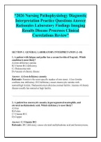 &OpenCurlyDoubleQuote;2026 Nursing Pathophysiology Diagnostic &NewLine;Interpretation Practice Questions Answer &NewLine;Rationales Laboratory Findings Imaging &NewLine;Results Disease Processes Clinical &NewLine;Correlations Review&rdquo;