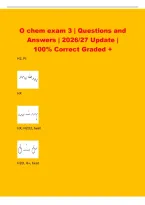 O chem exam 3 &vert; Questions and&NewLine;Answers &vert; 2026&sol;27 Update &vert;&NewLine;100&percnt; Correct Graded &plus;