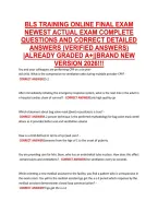 BLS TRAINING ONLINE FINAL EXAM &NewLine;NEWEST ACTUAL EXAM COMPLETE  &NewLine;QUESTIONS AND CORRECT DETAILED &NewLine;ANSWERS &lpar;VERIFIED ANSWERS&rpar; &NewLine;&vert;ALREADY GRADED A&plus;&vert;&vert;BRAND NEW &NewLine;VERSION 2026&excl;&excl;&excl; 