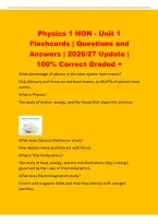 Physics 1 HON - Unit 1&NewLine;Flashcards &vert; Questions and&NewLine;Answers &vert; 2026&sol;27 Update &vert;&NewLine;100&percnt; Correct Graded &plus;&NewLine;What percentage of planets in the solar system have moons&quest;&NewLine;Only Mercury and Venus do not have moons&comma; so 66&period;67&percnt; of planets have&NewLine;moons&period;&NewLine;What is Physics