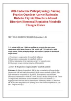 2026 Endocrine Pathophysiology Nursing &NewLine;Practice Questions Answer Rationales &NewLine;Diabetes Thyroid Disorders Adrenal &NewLine;Disorders Hormonal Regulation Metabolic &NewLine;Changes Review