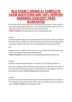 BLS EXAM C GRADE A&plus; COMPLETE &NewLine;EXAM QUESTIONS AND 100&percnt; VERIFIED &NewLine;ANSWERS &lpar;2026&sol;2027&rpar; PASS &NewLine;GUARANTEE 