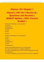 Physics 101 Chapter 1&NewLine;Physics 1301 Ch 3 Review Q &vert;&NewLine;Questions and Answers &vert;&NewLine;2026&sol;27 Update &vert; 100&percnt; Correct&NewLine;Graded &plus;&NewLine;Which of the following is a scalar quantity&quest;&NewLine;A&rpar; velocity&NewLine;B&rpar; acceleration&NewLine;C&rpar; displacement&NewLine;D&rpar; mass&NewLine;E&rpar; force&NewLine;D&rpar; mass